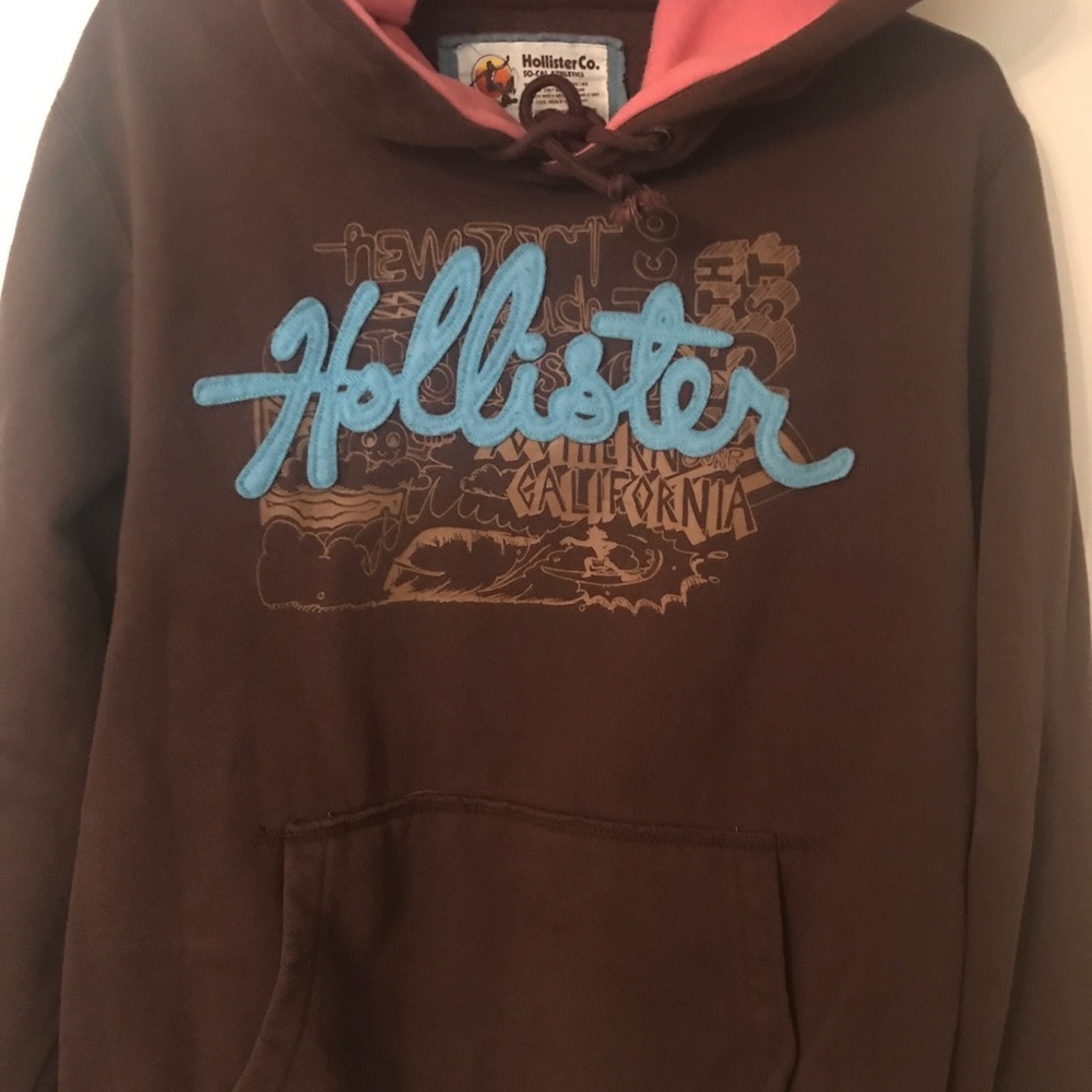 Hollister Funky California Surf Hoodie Brown/Pink